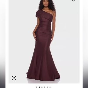 Darlin Brown One Shoulder Prom Dress Long Formal Gown Juniors 9/10